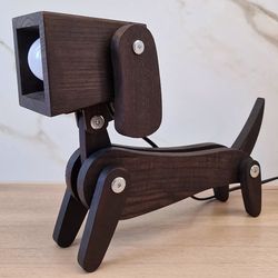 wooden table eco-friendly adjustable dachshund dog lamp