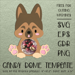 german shepherd | candy dome template | sucker holder | paper craft design