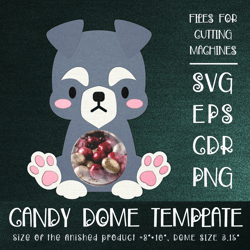 schnauzer dog | candy dome template | sucker holder | paper craft design