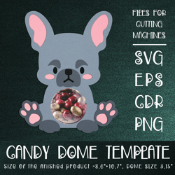 french bulldog | candy dome template | sucker holder | paper craft design