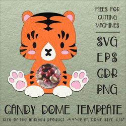 baby tiger | candy dome template | sucker holder | paper craft design