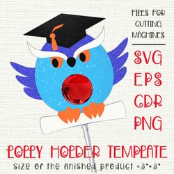wise owl | graduation lollipop holder | paper craft template