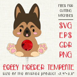 german shepherd | lollipop holder | paper craft template