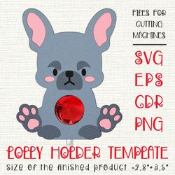 french bulldog | lollipop holder | paper craft template