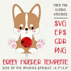 corgi puppy | lollipop holder | paper craft template