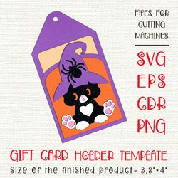 black cat | halloween gift card holder | paper craft template