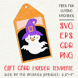 cute ghost | halloween gift card holder | paper craft template