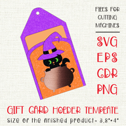 witch cat | halloween gift card holder | paper craft template