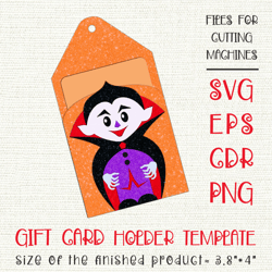 little vampire | halloween gift card holder | paper craft template