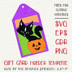 halloween gift card holder with cat