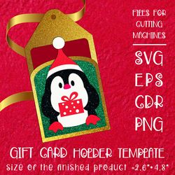 christmas gift card holder with penguin