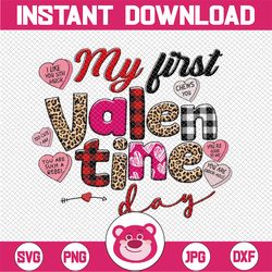 my first valentine's day, valentine png file for sublimation or print, baby girl, daughter, happy valentines day, instan