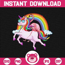 funny unicorn and flamingo with rainbow png, valentine sublimations