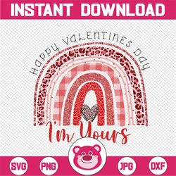 i'm yours, happy valentine's day, rainbow png, sublimation, red black & gold, leopard print, clipart, glitter, lover, cu