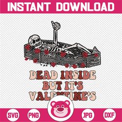 dead inside but it's valetine's, happy valentine, dancing skeletons, love life gift digital png