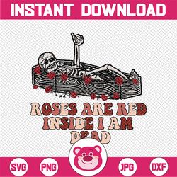 skeleton funny valentine's png, roses are red inside i am dead png, valentine's day png, dead inside png, anti valentine