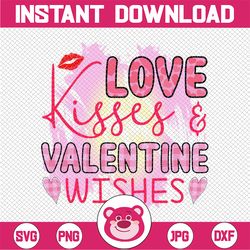 love kisses valentine wishes png, buffalo valentine heart, sublimation, valentine png,