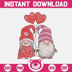 valentine's day gnomes png clipart. party clipart. red gnomes, hearts png. printable. commercial use. digital download f