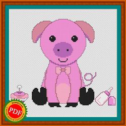 pig cross stitch pattern | piggy's picture chart