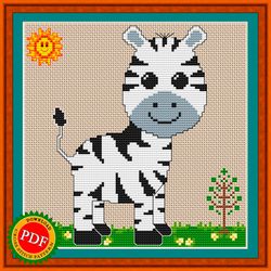 zebra cross stitch pattern | cute zebra baby pattern