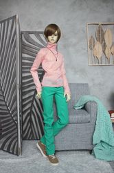 bjd clothes, turtleneck pink for sd 17, 65 cm doll clothes