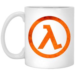 geek  half life rust logo white mug