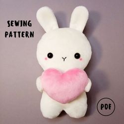 bunny plush pattern - beginner friendly (in 2 sizes)