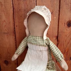 folk art doll handmade - farmhouse primitive decor