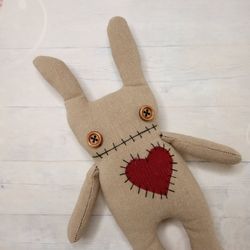 creepy cute bunny - handmade doll