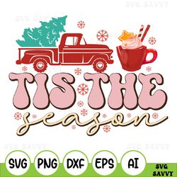 tis the season christmas svg, merry, merry christmas svg, merry and bright, holly jolly svg, christmas, retro christmas