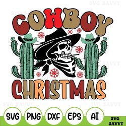 cowboy christmas svg, cowboy decorates the christmas tree svg, western christmas svg