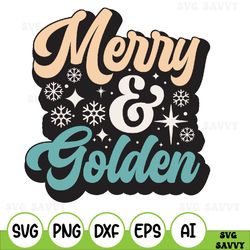 merry & golden svg file, digital merry & golden, merry & golden