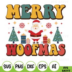 merry woofmas svg, christmas svg, santa paws svg, digital download, cut file, sublimation, clip art