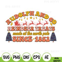 rudolph and co svg, christmas reindeer svg, north pole svg, vintage christmas svg, new years svg