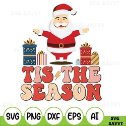 tis the season svg, retro christmas, checkered christmas, retro santa svg, holidays, printable svg, sublimation design