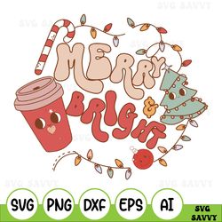 merry & bright svg, christmas svg, merry and bright, holiday svg, happy christmas svg