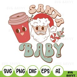 santa baby svg, retro santa baby png, christmas 2023 svg, christmas svg, kids santa baby clipart, santa baby shirt