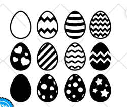 easter egg bundle svg files | easter 2021 cut files | easter egg silhouette vector files | happy easter vector | cute ea