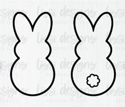 easter bunny outline shape svg digital download - png - dxf - eps - easter clipart - marshmallow peep shirt - easter pee