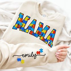 mama autism mom png, autism mama embroidered png, neuro-diverse mama, mothers day png, autism awareness png, autism puzz