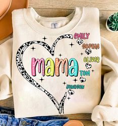 custom heart grandkid name png bundle, personalized granny design png, mother mimi mothers day dalmatian, mama with kids