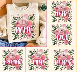floral mama nana png sublimation design download, mama png, mama floral png, mama flower png, mothers day png, mama flor