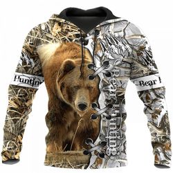 hunting bear tee v1 hoodie