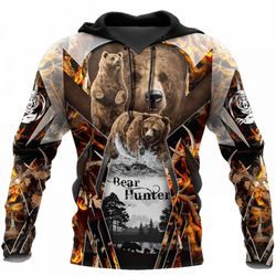 hunting bear tee v2 hoodie
