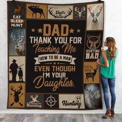 hunting dad fleece blanket  bk3682