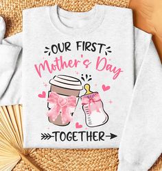 our first mother's day together png, 1st mothers day png, new mom png, mommy and me png, boys girls mothers day, coquett