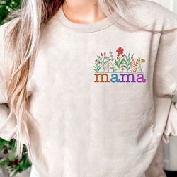 embroidered floral mama nana grandma bundle png, mother's day png, mama sublimation, nana floral png, nana sublimation p