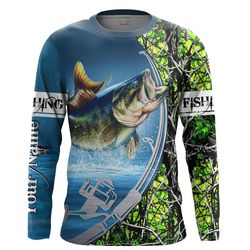 bass fishing green muddy camo custom long sleeve fishing shirts, bass tournament fishing shirts &8211 chipteeamz iphw109