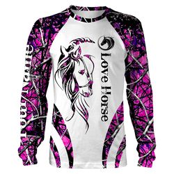 beautiful horse girl pink muddy camo custom all over print shirts, hoodie, long sleeve, sweatshirt, tank top, t shirts s
