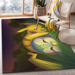 pikachu pochama pokemon anime area rug living room and bed room rug gift us decor vh3